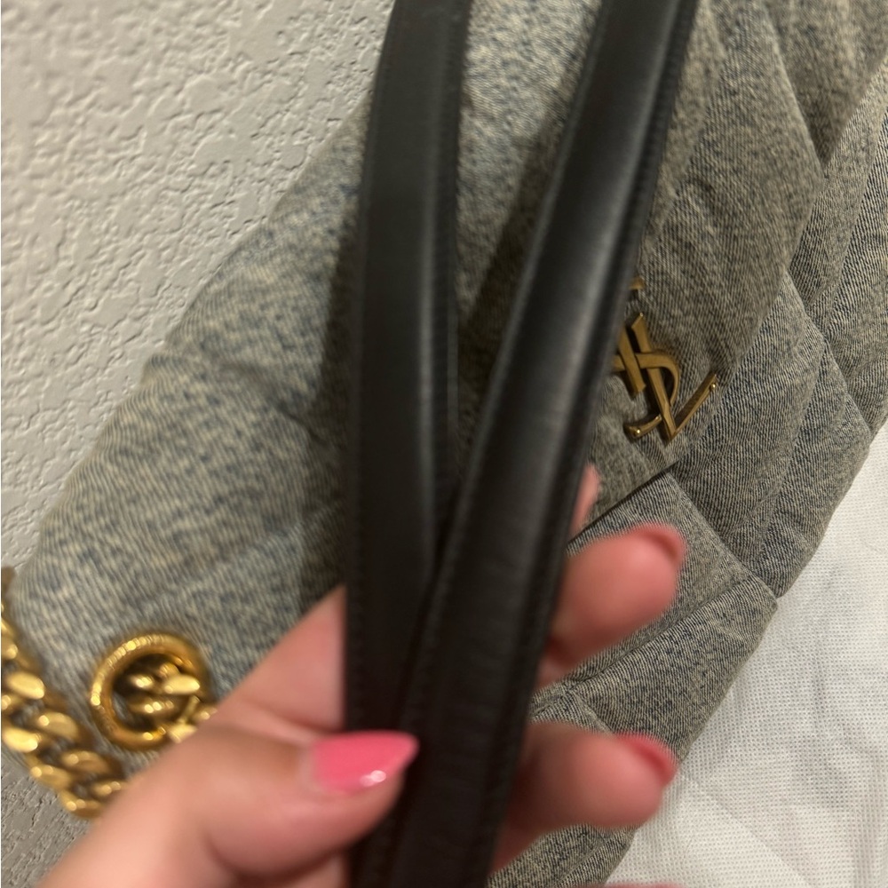 YSL Denim Puffer Shoulder Bag - Picture 3 of 11